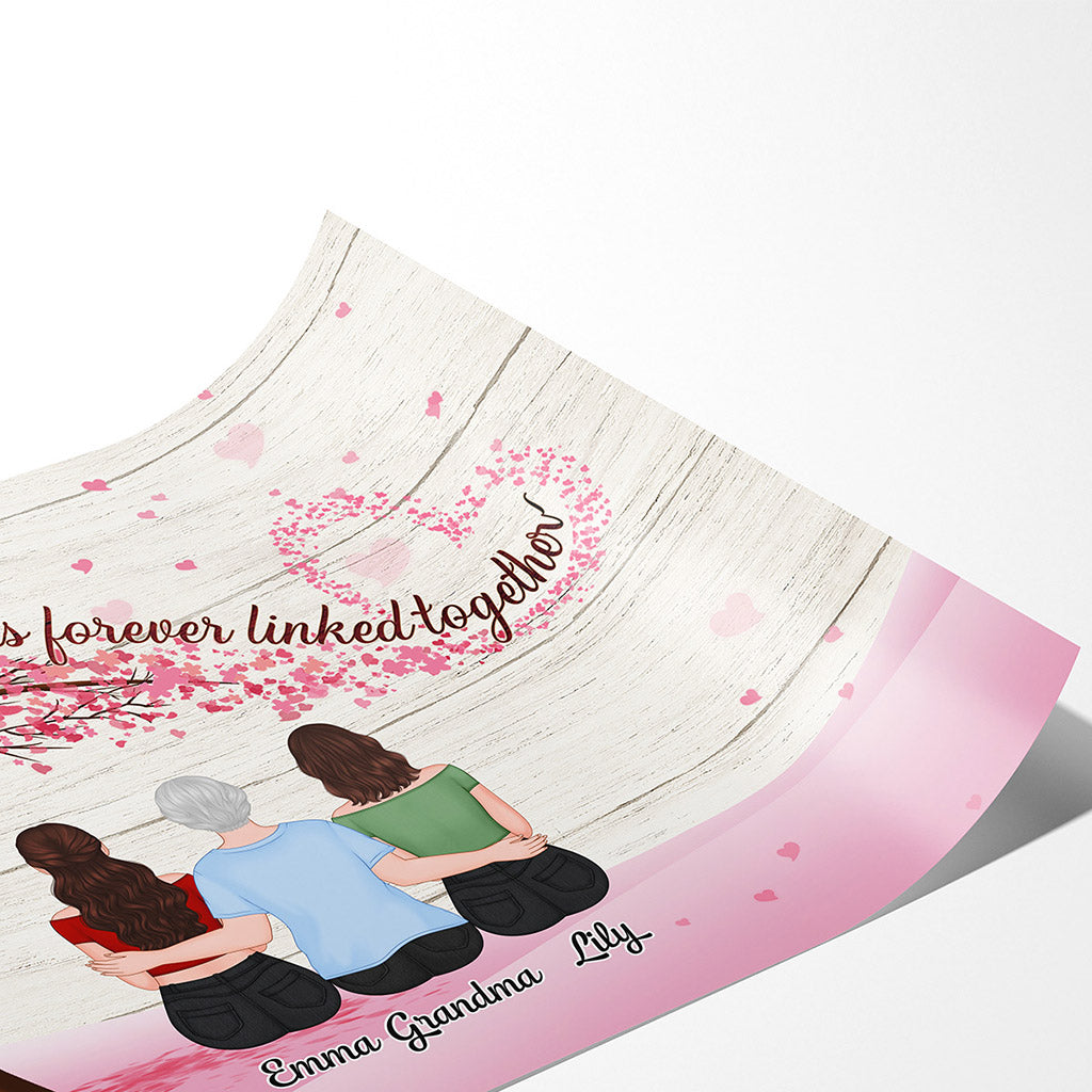 Personalized Mother & Daughter Forefer Linked Together Poster