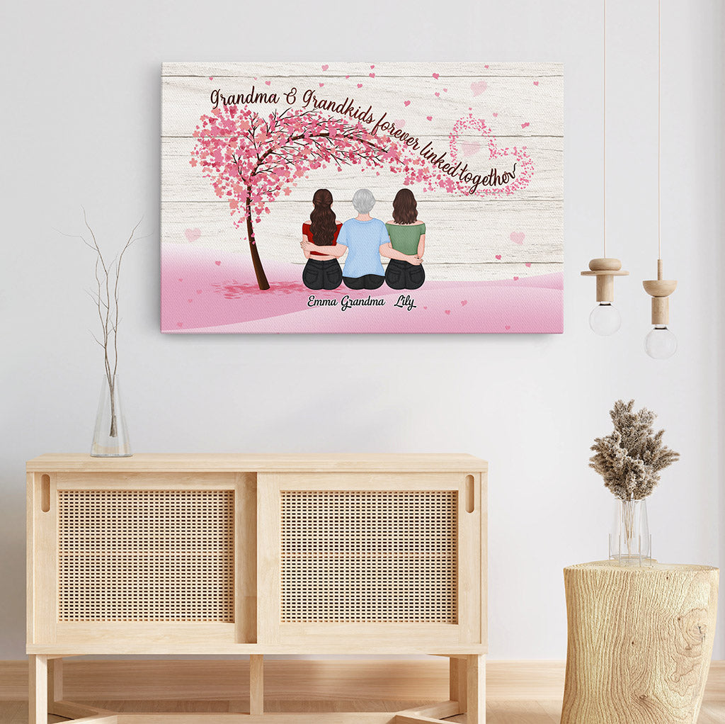 Personalized Mother Daughters forever Linked Together Canvas Mum