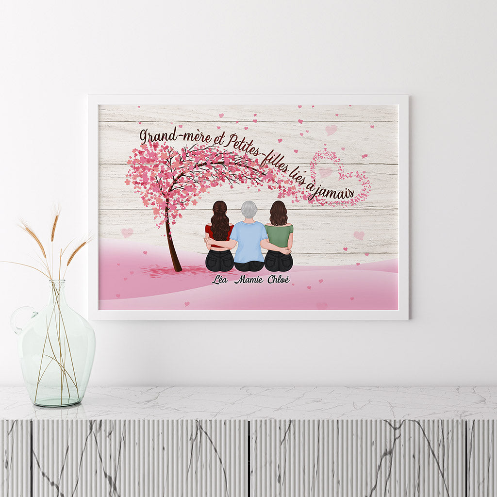 Personalized Mother & Daughter Forefer Linked Together Poster