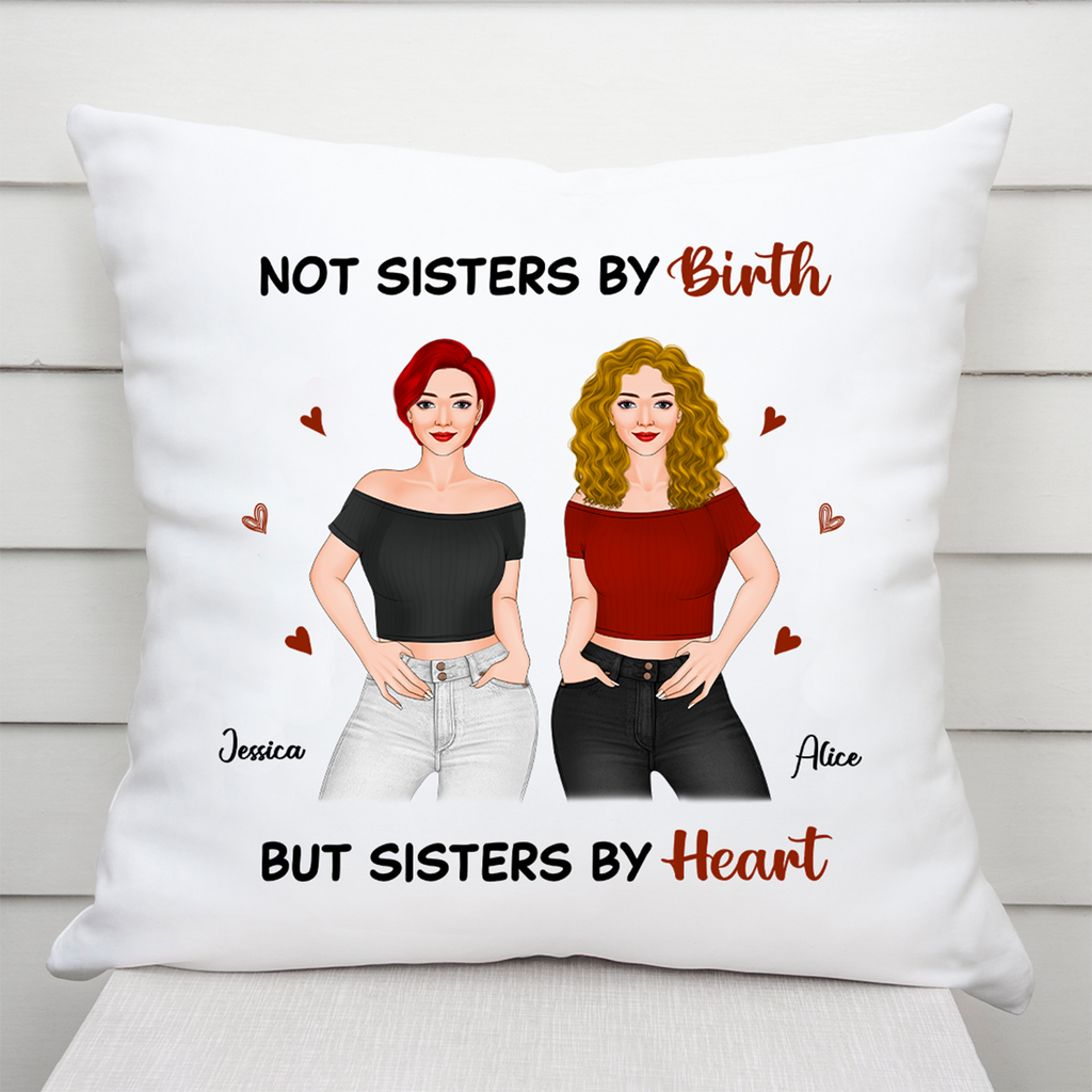 Personalized Sisters By Heart Pillow