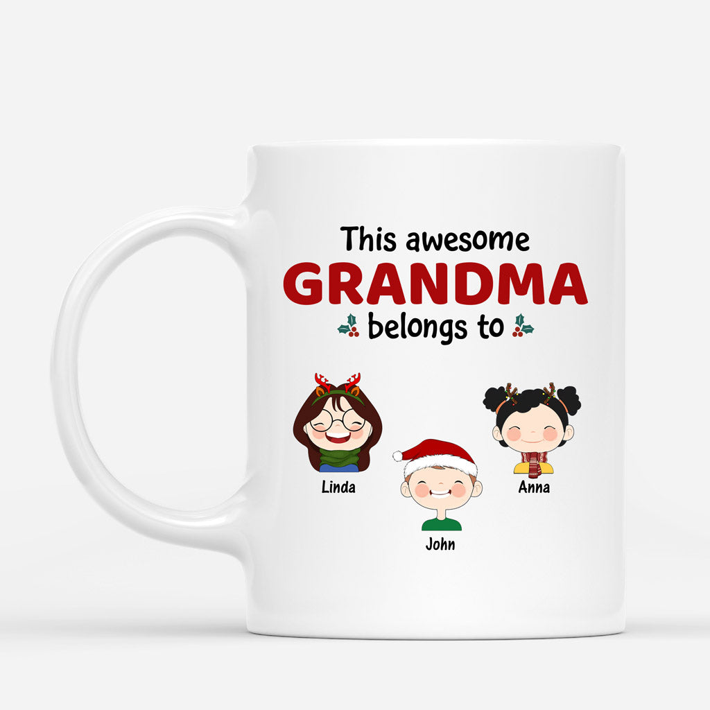 Personalized This Awesome Mommy Belongs To Mugs