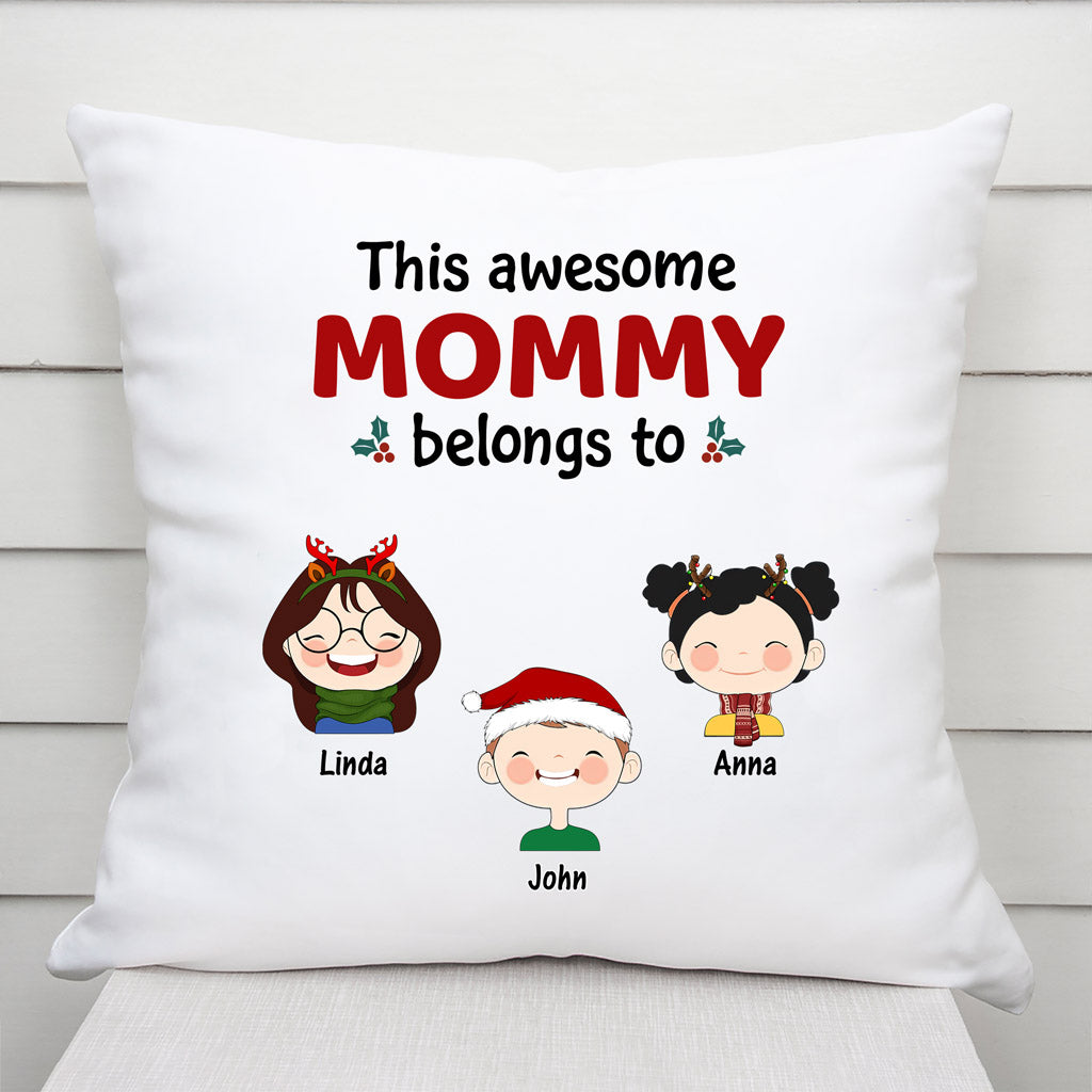 Personalized This Awesome Mommy Belongs To Pillows