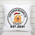 This Human Belongs To Pillow - Personalized Puppy Gifts for Xmas