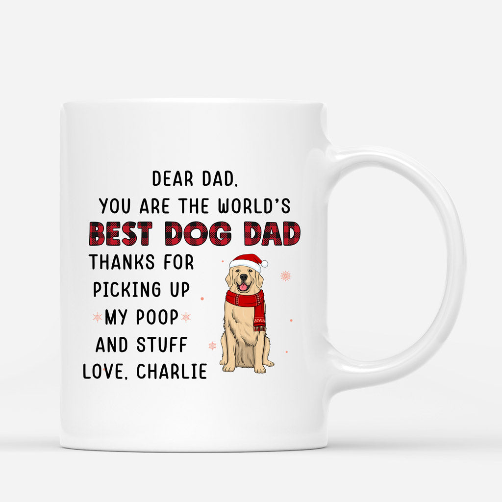 Best Dog Dad - Christmas Dog Mugs Personalized With Dog Picture