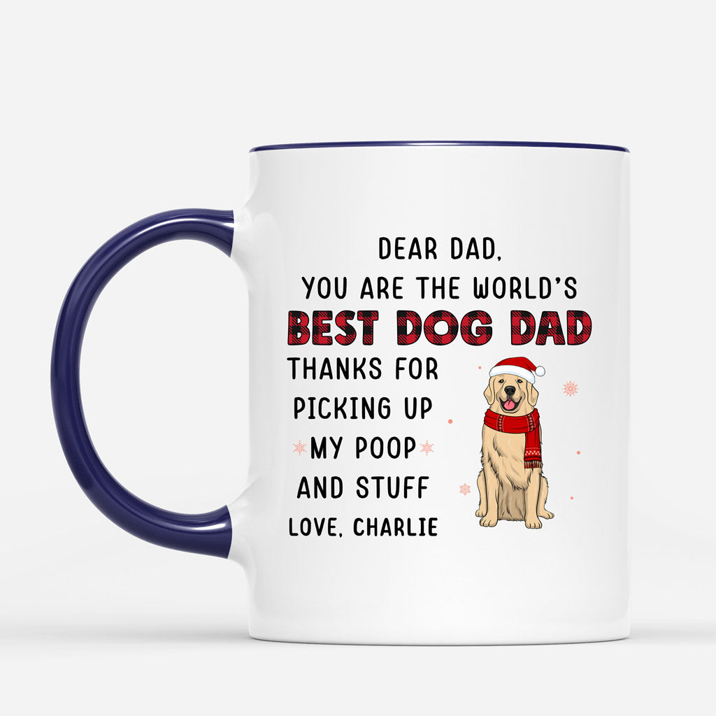 Best Dog Dad - Christmas Dog Mugs Personalized With Dog Picture
