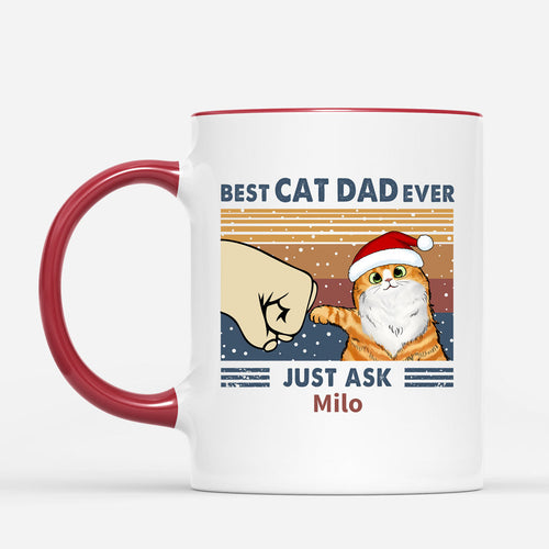 Best Cat Dad Ever - Custom Cat Coffee Mug for Christmas