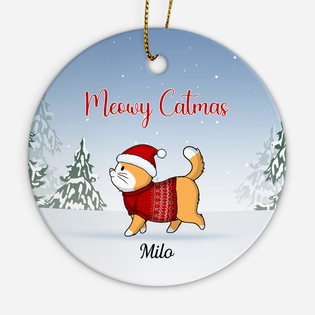Personalized Meowy Catmas Ornaments