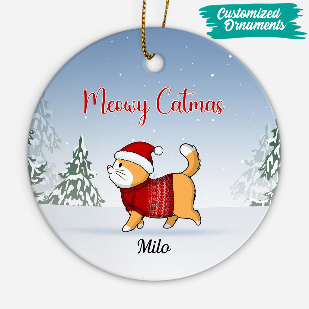 Personalized Meowy Catmas Ornaments