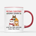 Meowy Christmas Human Servant - Personalized Christmas Mugs for Cat Owner