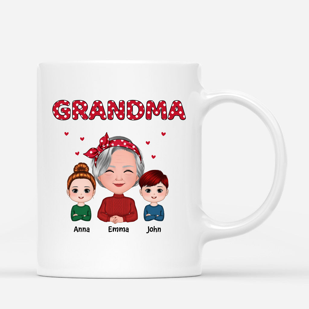 Personalized Grandma With Her Cute Grandchildren Mug