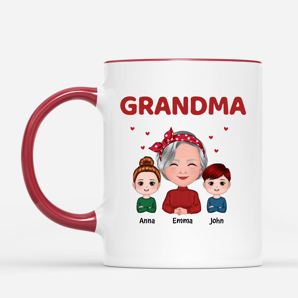 Personalized Grandma With Her Cute Grandchildren Mug