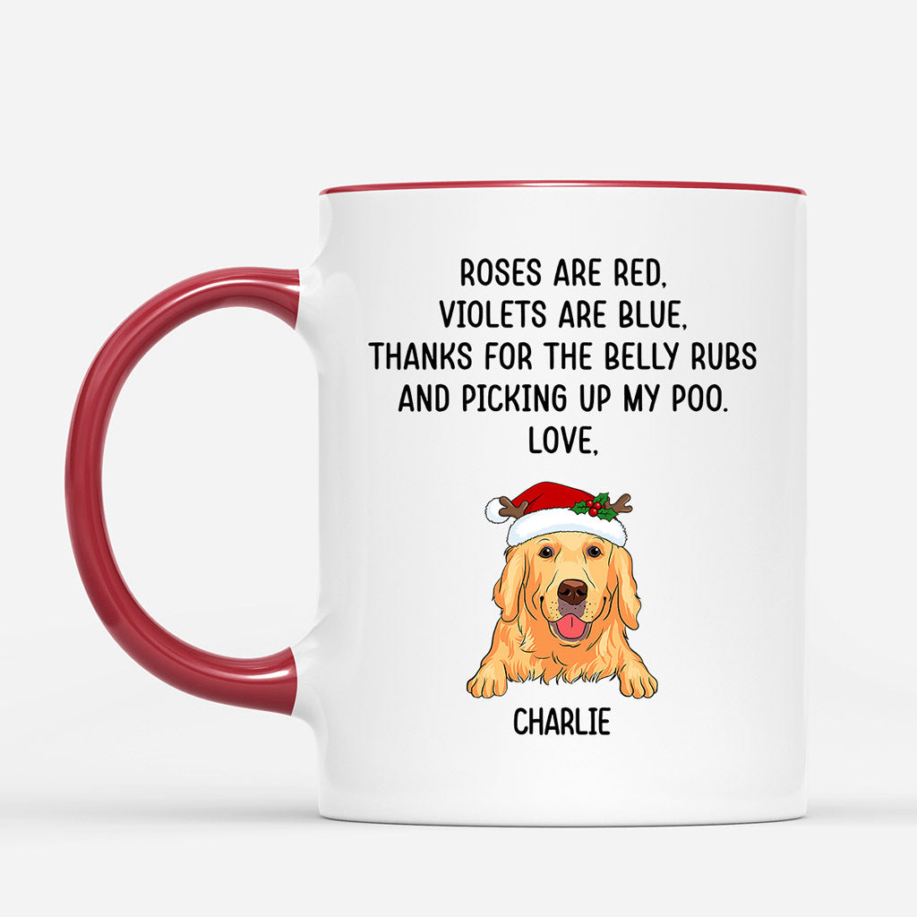 Roses Are Red Violets Are Blue - Customized Dog Mugs With Names For Christmas