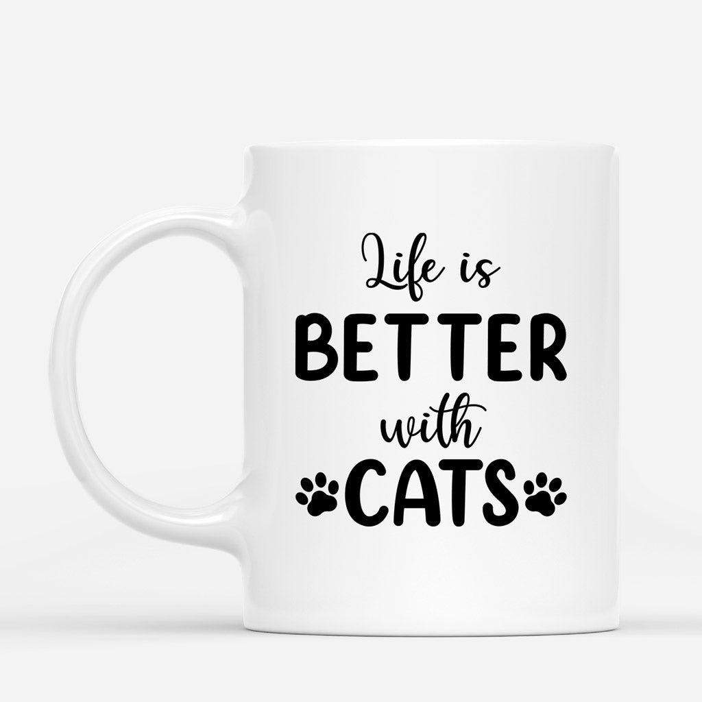 Life Is Better With Cats - Personalized Cat Mug for Couple