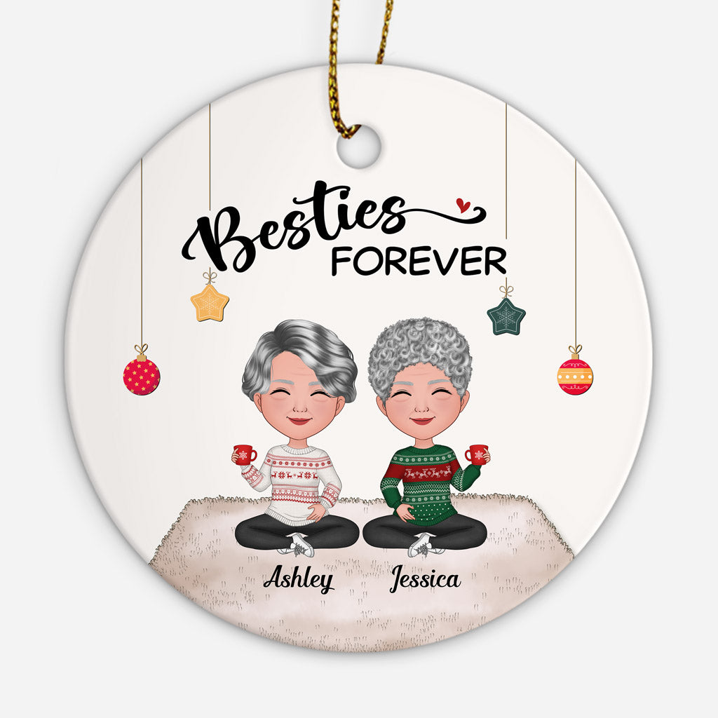 Personalized Besties forever Ornaments