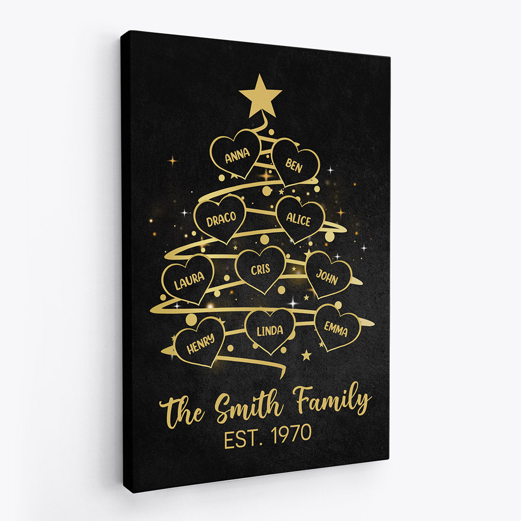 Xmas Family Tree Canvas - Custom Family Christmas Gifts