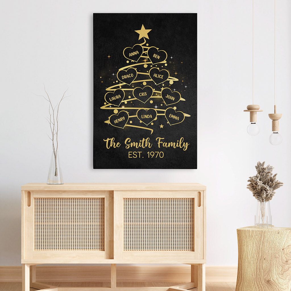 Xmas Family Tree Canvas - Custom Family Christmas Gifts