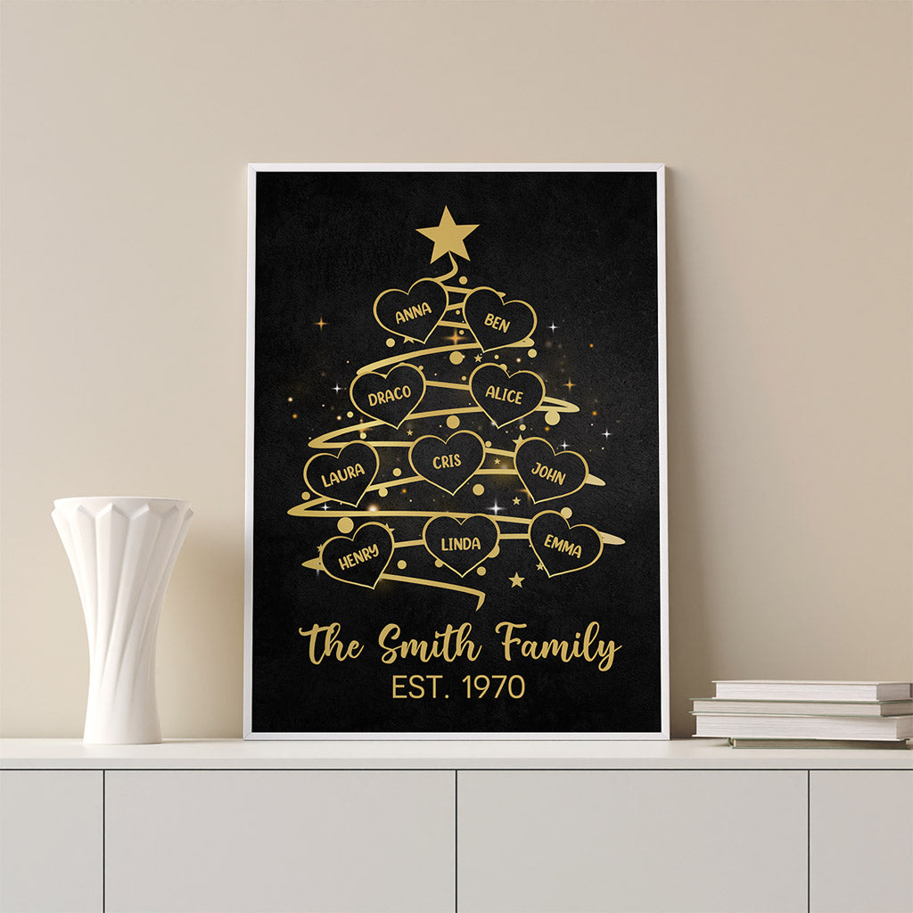 Xmas Family Tree Posters - Personalized Family Tree Gifts