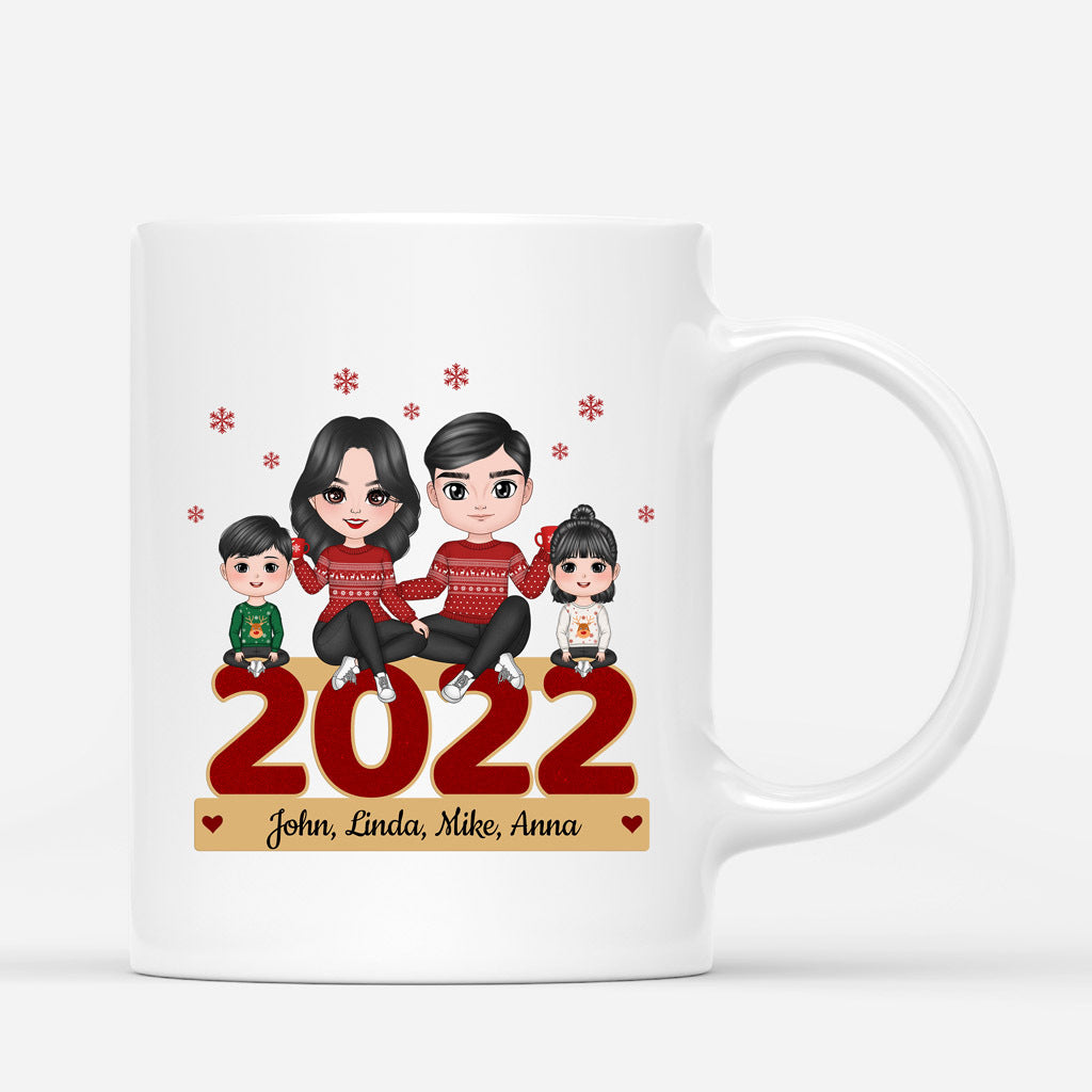 Winter Family On New Year Mug - Personalization Family Gifts