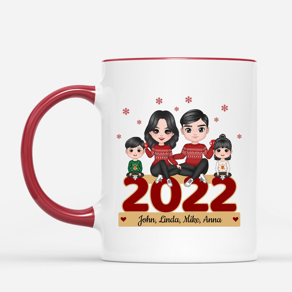 Winter Family On New Year Mug - Personalization Family Gifts