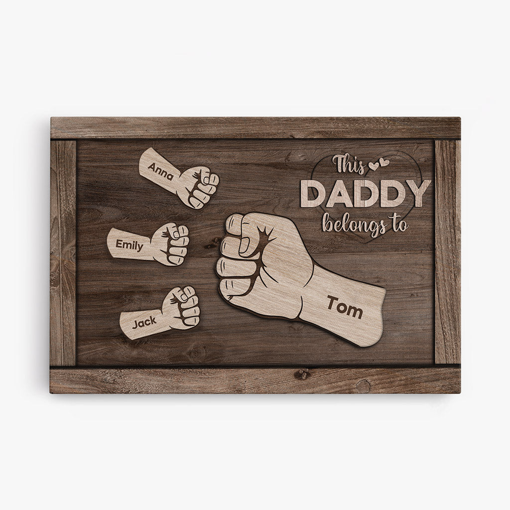 Personalized This Grandpa Belongs To Canvas
