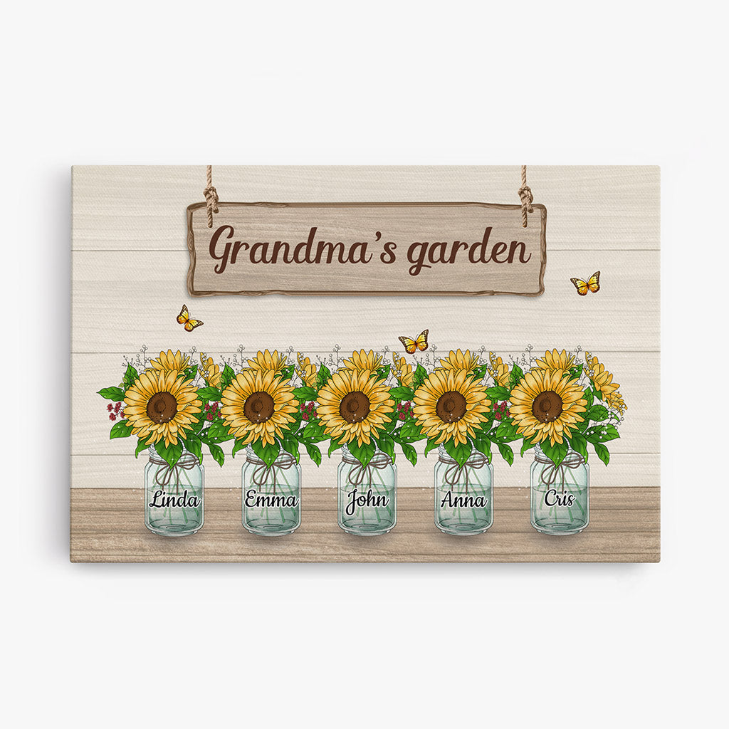 Personalized Grandmas Garden Canvas
