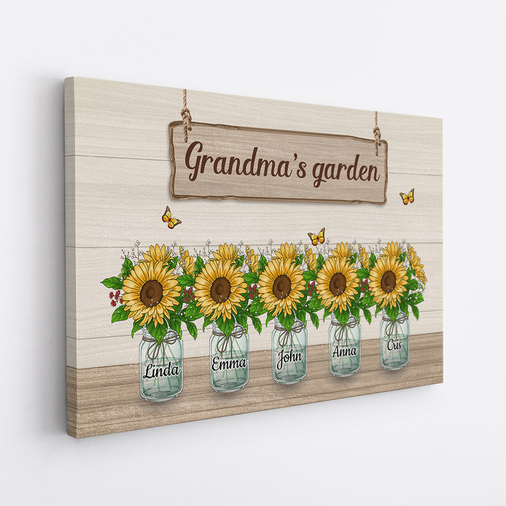 Personalized Grandmas Garden Canvas
