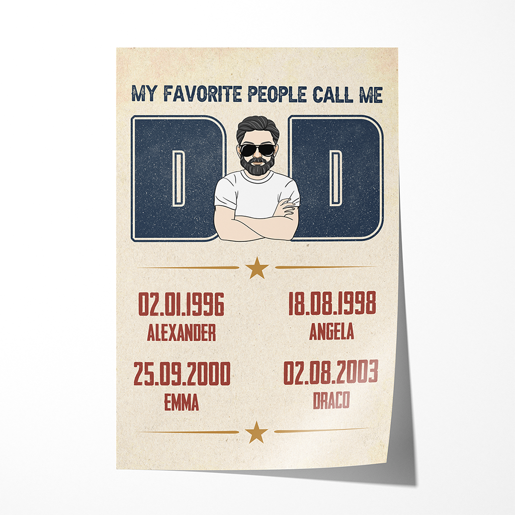 Personalized My Favorite People Call Me Dad Poster