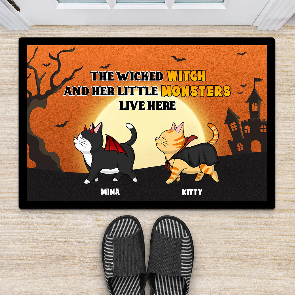 Personalized Wicked Witch And Monsters Door Mats