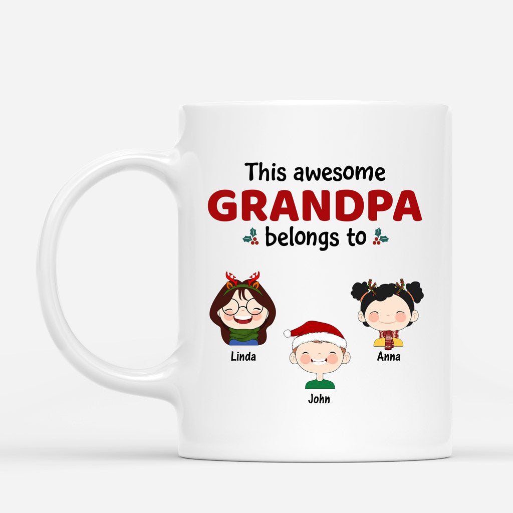 Personalized This Awesome Daddy Belongs To Mugs