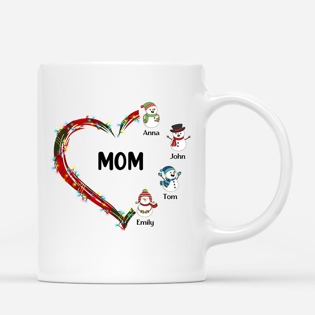 Personalized Moms Heart Mug