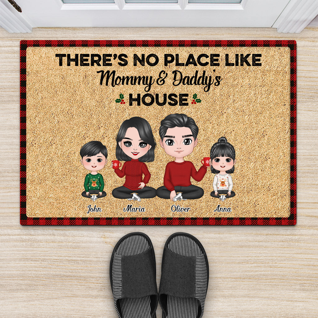 No Place Like Grandma & Grandpa House Door Mat - Personalised Family Gifts