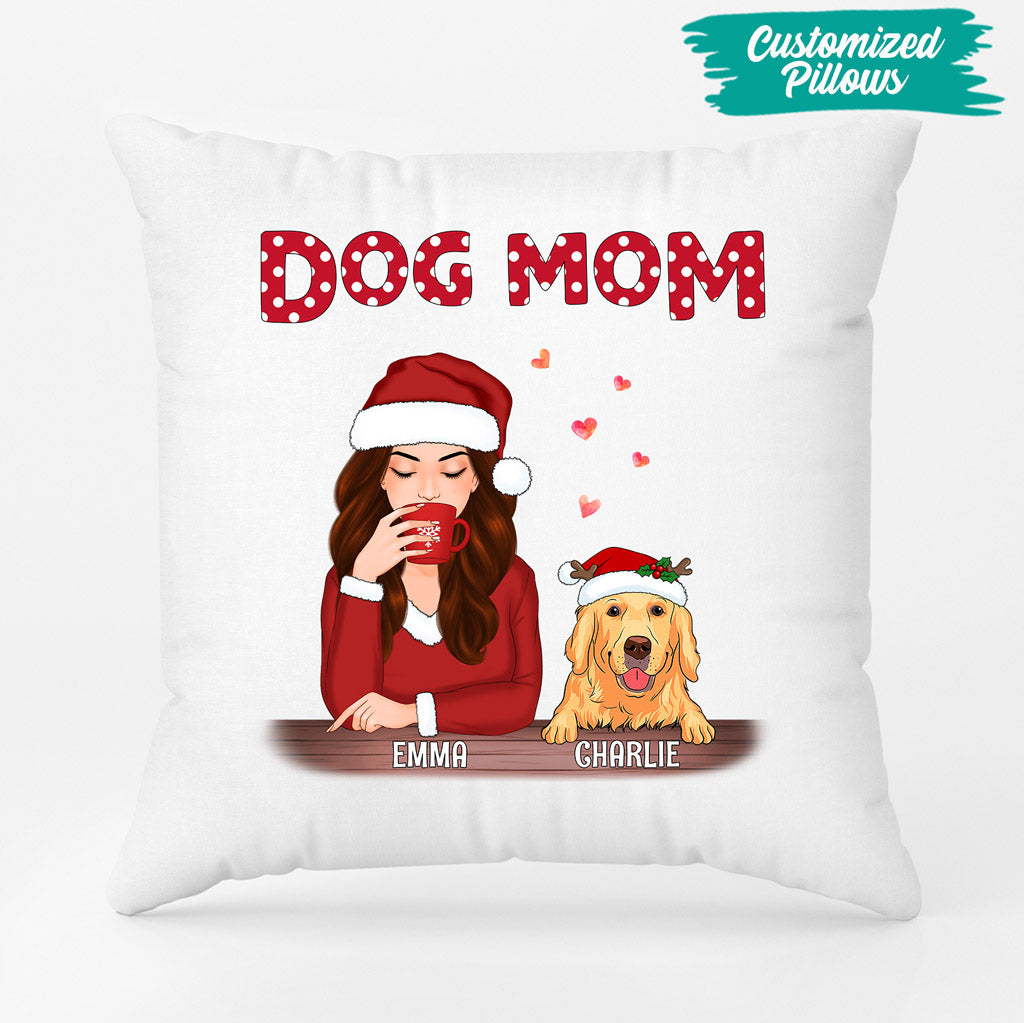 Dog Mom Pillow - Personalized Dog Presents - Customized Christmas Gifts