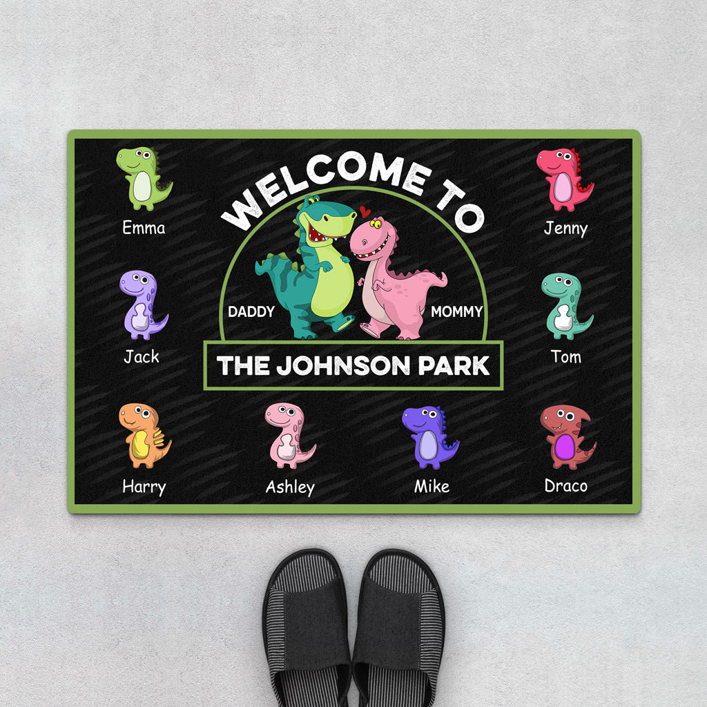 Dinosaur Family Door Mats - Custom Family Gifts