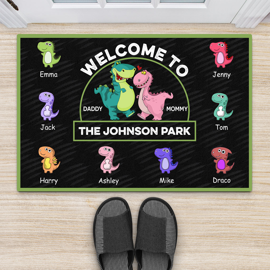 Dinosaur Family Door Mats - Custom Family Gifts