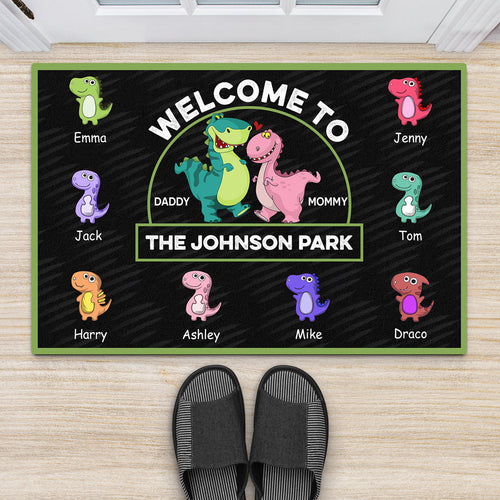 Dinosaur Family Door Mats - Custom Family Gifts