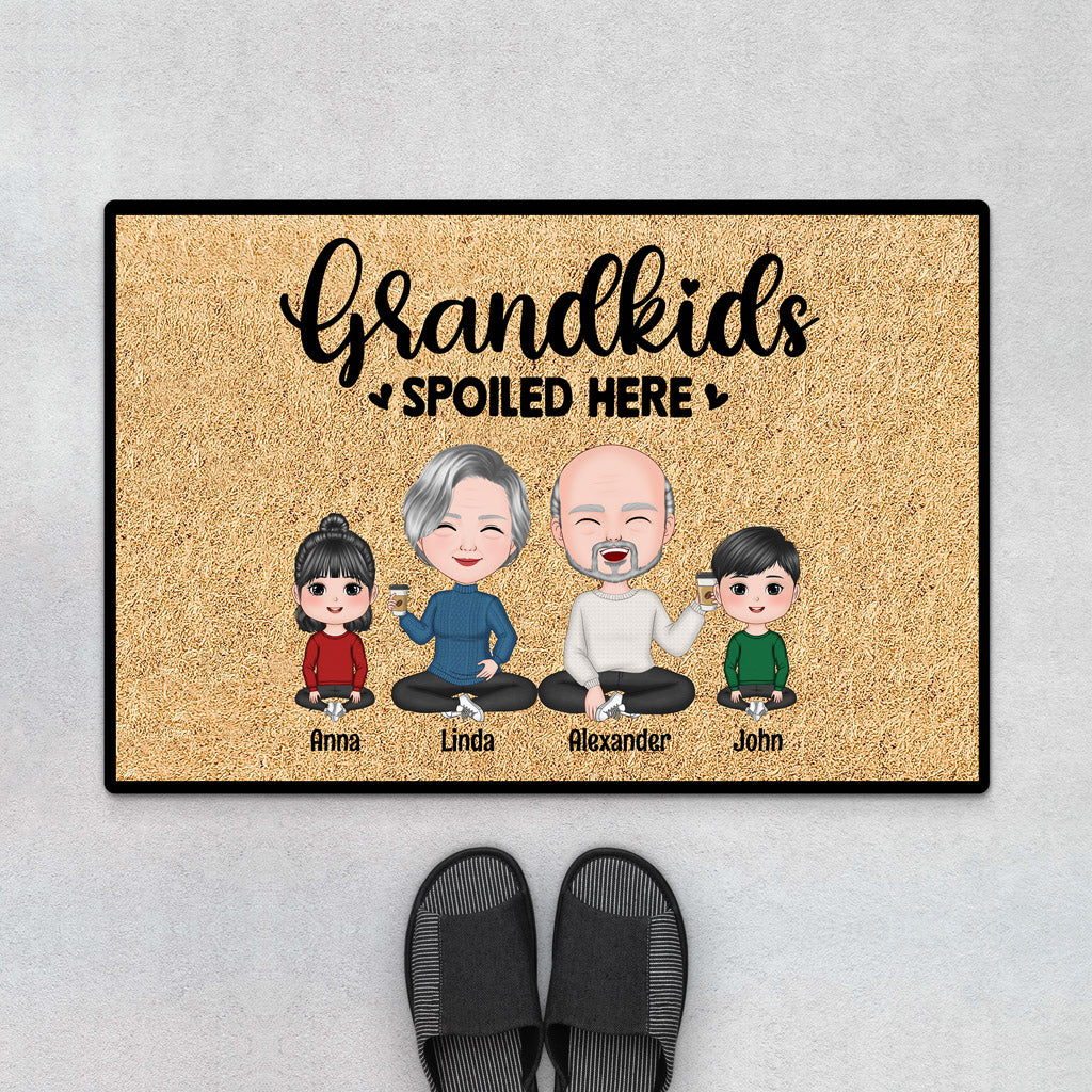 Grandkids Spoiled Here Door Mats - Personalised Family Presents
