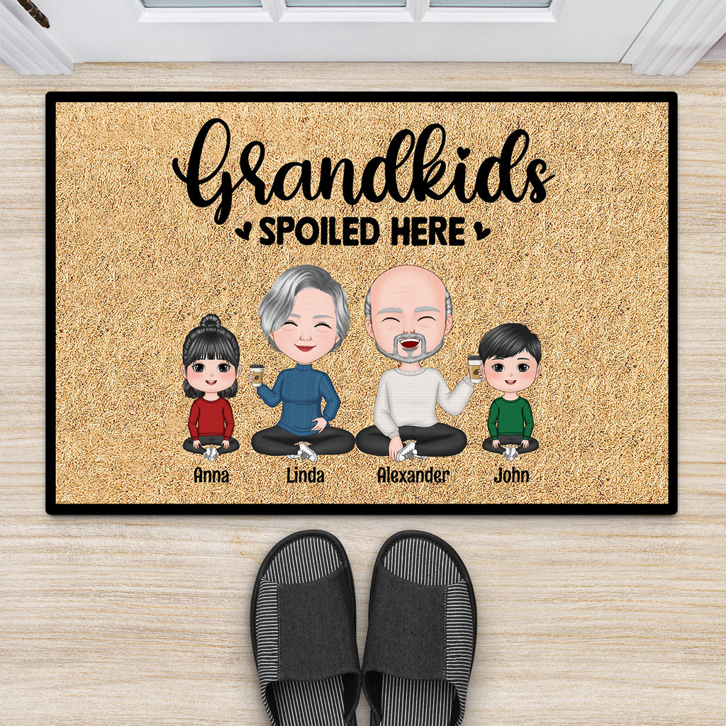 Grandkids Spoiled Here Door Mats - Personalised Family Presents