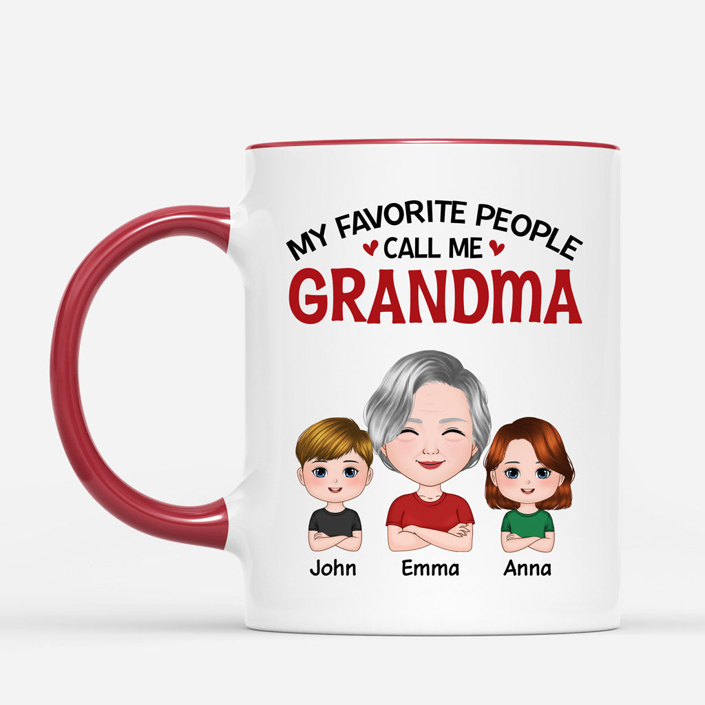 Personalized My Favorite People Call Me Grandma Mommy Mugs