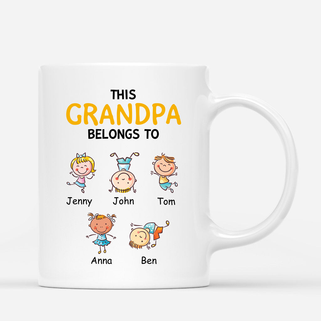 Personalized This Grandpa Daddy Belongs To Mugs