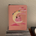 Star Fairy Crescent Moon Binder - hand-painted Moon Pink card binder cover