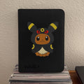 Fox Cub in Spark Mouse Hoodie Binder - hand-painted Matte Black card binder cover