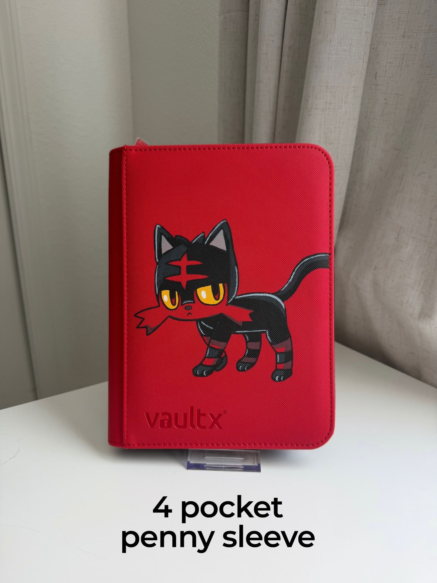 Ember Kitten Solo Binder - hand-painted Ember Red card binder cover