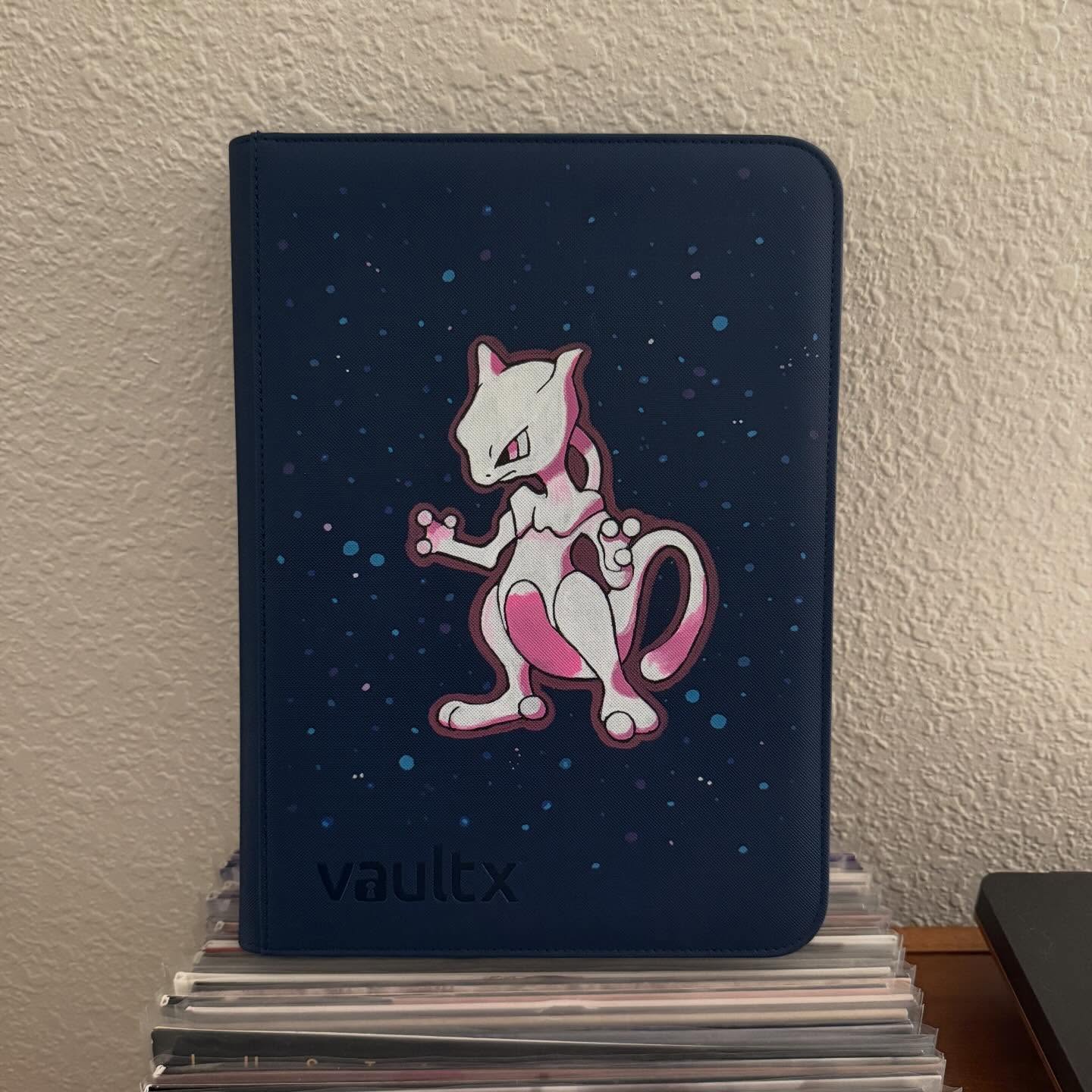 Engineered Psychic Starfield Binder - hand-painted Starry Navy card binder cover