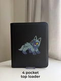 Night Hyena Binder - hand-painted Midnight Black card binder cover