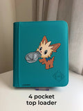 Pebble Pup Solo Binder - hand-painted Teal card binder cover