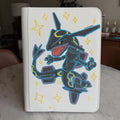 Silver Sky Serpent Binder - hand-painted Silver / White card binder cover