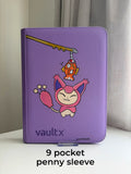 Kitten & Splashing Fish Binder - hand-painted Plum card binder cover