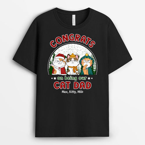 Congrats On Being Our Cat Mom | Custom Christmas Shirts for Cat Lovers