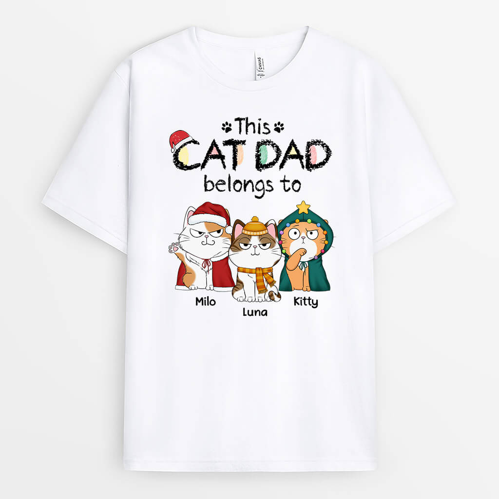 Personalized This Cat Mom/Cat Dad Belongs To T-shirt